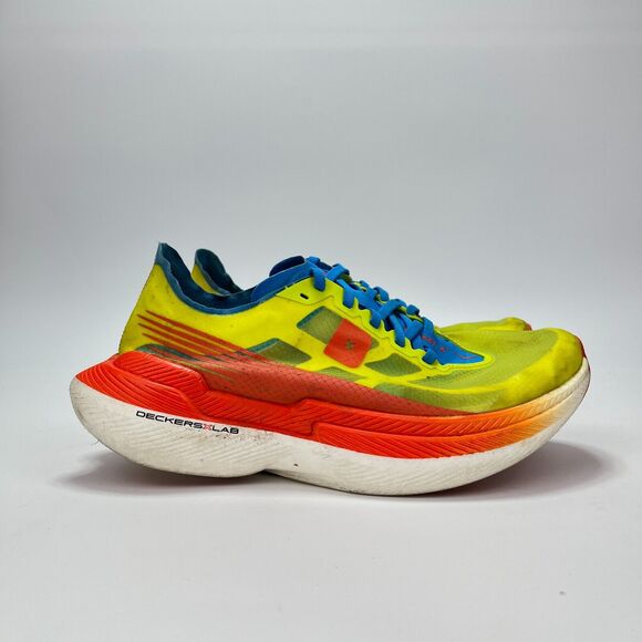Deckers X Lab Yellow Orange Ombre Athletic Running Shoes Sneaker Women Size 8 - Picture 1 of 9